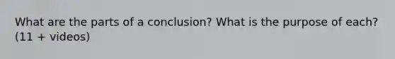 What are the parts of a conclusion? What is the purpose of each? (11 + videos)