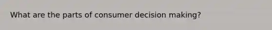 What are the parts of consumer decision making?