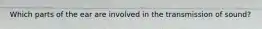 Which parts of the ear are involved in the transmission of sound?
