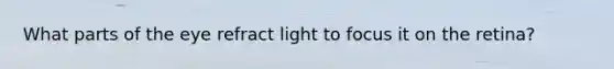 What parts of the eye refract light to focus it on the retina?