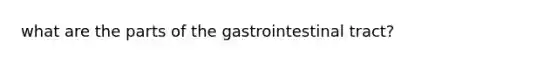 what are the parts of the gastrointestinal tract?