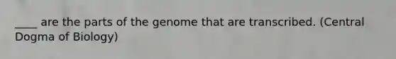 ____ are the parts of the genome that are transcribed. (Central Dogma of Biology)