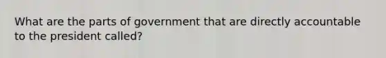 What are the parts of government that are directly accountable to the president called?