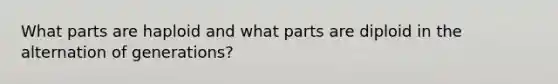 What parts are haploid and what parts are diploid in the alternation of generations?
