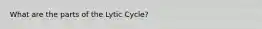 What are the parts of the Lytic Cycle?