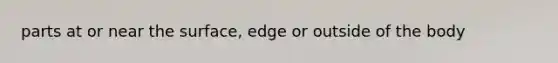 parts at or near the surface, edge or outside of the body