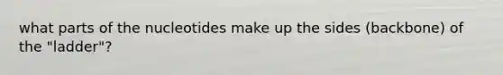 what parts of the nucleotides make up the sides (backbone) of the "ladder"?