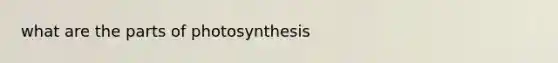 what are the parts of photosynthesis