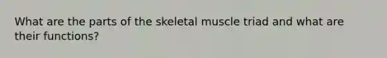 What are the parts of the skeletal muscle triad and what are their functions?