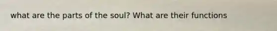 what are the parts of the soul? What are their functions