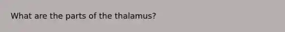 What are the parts of the thalamus?