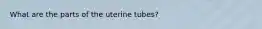 What are the parts of the uterine tubes?