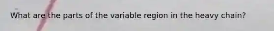 What are the parts of the variable region in the heavy chain?