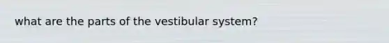 what are the parts of the vestibular system?