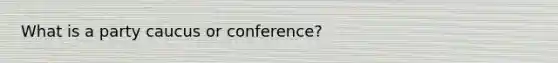 What is a party caucus or conference?