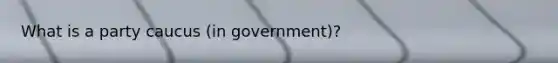 What is a party caucus (in government)?