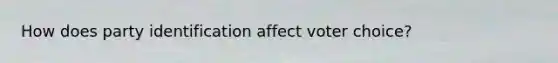 How does party identification affect voter choice?