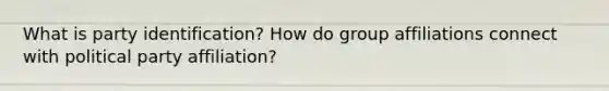 What is party identification? How do group affiliations connect with political party affiliation?