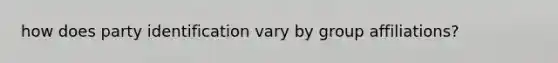 how does party identification vary by group affiliations?