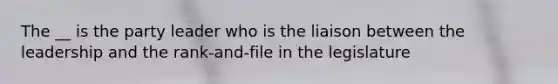 The __ is the party leader who is the liaison between the leadership and the rank-and-file in the legislature