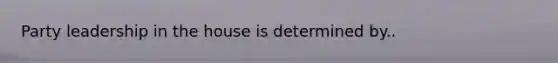 Party leadership in the house is determined by..