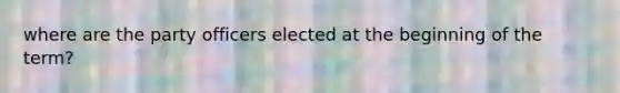 where are the party officers elected at the beginning of the term?