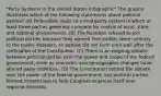 *Party Systems in the United States infographic* The graphic illustrates which of the following statements about political parties? (A) Federalism leads to a multiparty system in which at least three parties generally compete for control of local, state, and national governments. (B) The founders refused to join political parties because they agreed that parties were contrary to the public interests, so parties did not form until well after the ratification of the Constitution. (C) There is an ongoing debate between political parties over the power and scope of the federal government, even as economic and demographic changes have altered party coalitions. (D) The Constitution settled the debate over the power of the federal government, but political parties formed nonetheless to help Congress organize itself over regional interests.