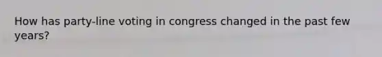 How has party-line voting in congress changed in the past few years?