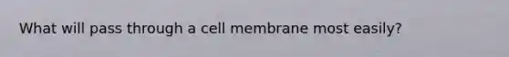 What will pass through a cell membrane most easily?