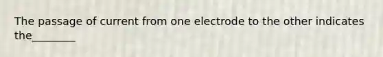 The passage of current from one electrode to the other indicates the________