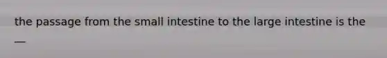 the passage from the small intestine to the large intestine is the __