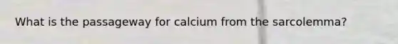 What is the passageway for calcium from the sarcolemma?