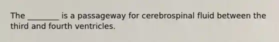 The ________ is a passageway for cerebrospinal fluid between the third and fourth ventricles.