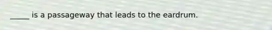 _____ is a passageway that leads to the eardrum.