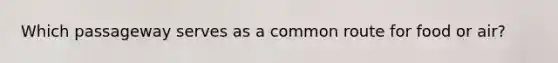 Which passageway serves as a common route for food or air?