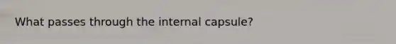 What passes through the internal capsule?