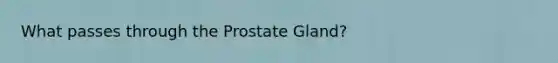 What passes through the Prostate Gland?