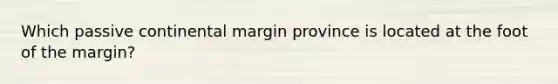 Which passive continental margin province is located at the foot of the margin?