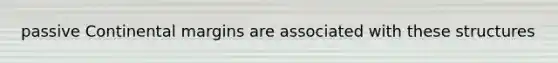 passive Continental margins are associated with these structures