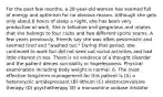 For the past few months, a 28-year-old woman has seemed full of energy and optimism for no obvious reason. Although she gets only about 6 hours of sleep a night, she has been very productive at work. She is talkative and gregarious and relates that she belongs to four clubs and two different sports teams. A few years previously, friends say she was often pessimistic and seemed tired and "washed out." During that period, she continued to work but did not seek out social activities and had little interest in sex. There is no evidence of a thought disorder and the patient denies suicidality or hopelessness. Physical examination including body weight is normal. 6. The most effective long-term management for this patient is (A) a heterocyclic antidepressant (B) lithium (C) electroconvulsive therapy (D) psychotherapy (E) a monoamine oxidase inhibitor