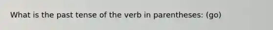 What is the past tense of the verb in parentheses: (go)