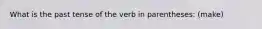 What is the past tense of the verb in parentheses: (make)