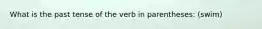 What is the past tense of the verb in parentheses: (swim)