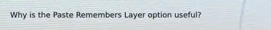 Why is the Paste Remembers Layer option useful?