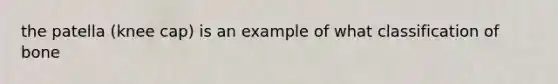the patella (knee cap) is an example of what classification of bone