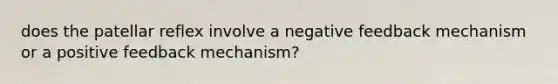 does the patellar reflex involve a negative feedback mechanism or a positive feedback mechanism?