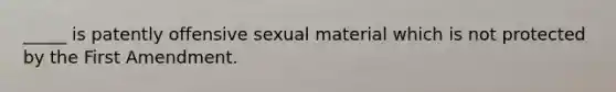 _____ is patently offensive sexual material which is not protected by the First Amendment.