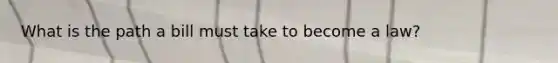 What is the path a bill must take to become a law?