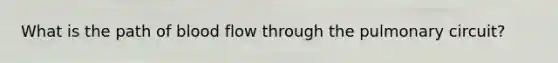 What is the path of blood flow through the pulmonary circuit?