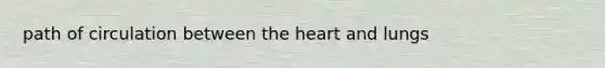 path of circulation between the heart and lungs